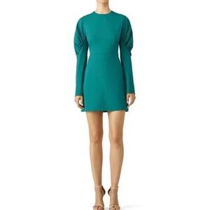 Tibi Midori Florence Long Puff Sleeves Mini Dress Size 2 Office Avant Garde Boss